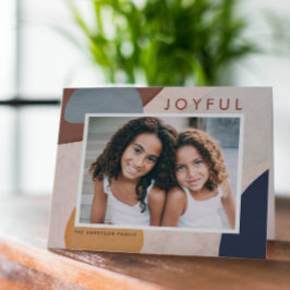 Abstracte Aquarel Geschilderde Vormen Boho Foto Feestdagen Kaart