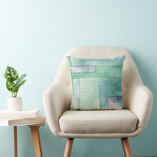 Abstracte aquarel kunst kussen (Stoel)