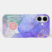 Abstracte Aquarel Mariene Flora Monogram Case-Mate iPhone Case (Achterkant (horizontaal))