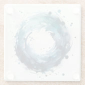 abstracte aquarel ring glazen onderzetter (Achterkant)