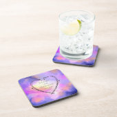 Abstracte aquarel surreële ruimte wolken bruiloft drankjes onderzetter (Rechterzijde)