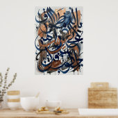 Abstracte Arabische kalligrafiekunst Poster (Keuken)