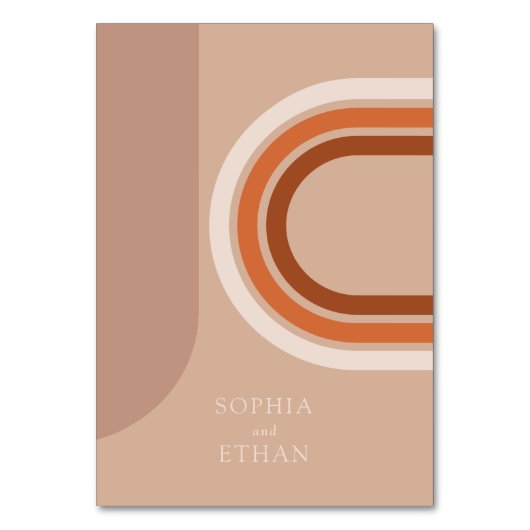 Abstracte Arch Beige Tabelnummers Kaart (Achterkant)