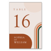 Abstracte Arch Beige Tabelnummers Kaart (Voorkant)