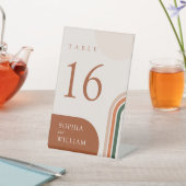 Abstracte Arch Beige Tabelnummers Pedestal Sign Reclamebord Met Voetstuk (Insitu)