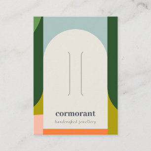 Abstracte Arch Retro Colorful Logo Hairclip Holder Visitekaartje