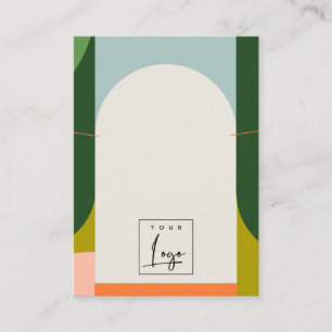 Abstracte Arch Retro Colorful Logo Ketting Holder Visitekaartje