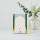 Abstracte Arch Retro Colorful Logo Ketting Holder Visitekaartje (Staand voorkant)