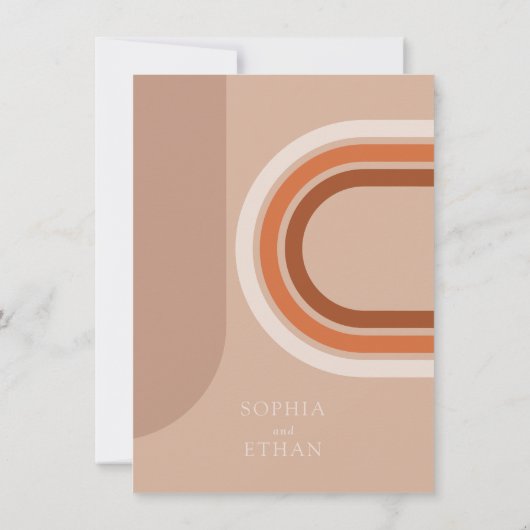 Abstracte Arch Wedding Invitation Boho Kaart (Achterkant)