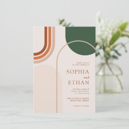 Abstracte Arch Wedding Invitation Boho Kaart