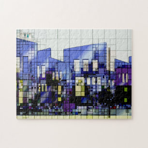 Abstracte architectuur City Scape Blues Legpuzzel