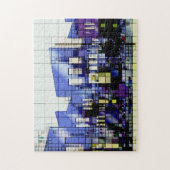 Abstracte architectuur City Scape Blues Legpuzzel (Verticaal)