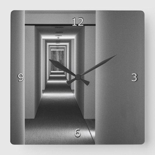 Abstracte architectuurkunst vierkante klok (Voorkant)