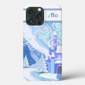 Abstracte Arctische Lucht Monogram Case-Mate iPhone Case (Achterkant)