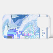 Abstracte Arctische Lucht Monogram Case-Mate iPhone Case (Achterkant (horizontaal))