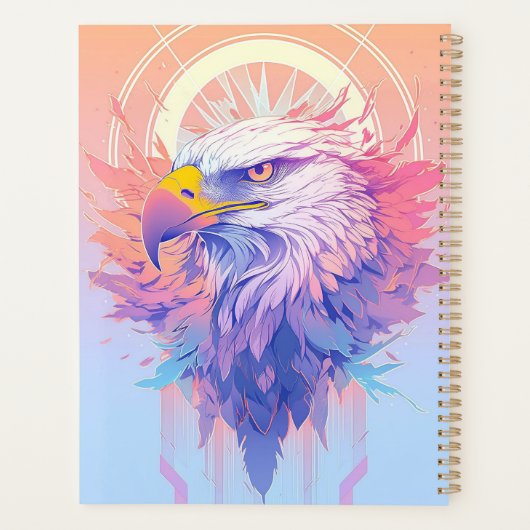 Abstracte arend met felle kleuren planner (Achterkant)