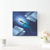 Abstracte art. 1-klok vierkante klok (Huis)