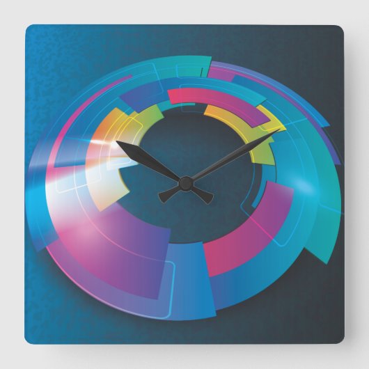 Abstracte art. 2-klok vierkante klok (Voorkant)