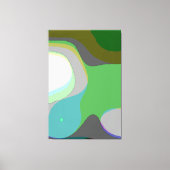 Abstracte art 303 - Groene blauwe gele roovy Retro Canvas Afdruk (Voorkant)