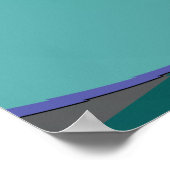 Abstracte art 303 - Groene blauwe gele roovy Retro Poster (Hoek)