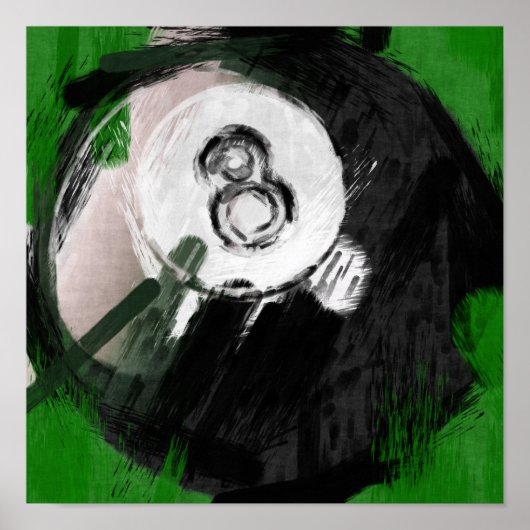 Abstracte Art. 8 Billiards Ball Poster (Voorkant)