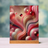 Abstracte Art Acryl Teken met Houten Basis Bord (Neutraal)