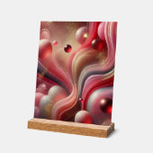Abstracte Art Acryl Teken met Houten Basis Bord (Hoek)
