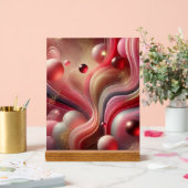 Abstracte Art Acryl Teken met Houten Basis Bord (Huwelijk)