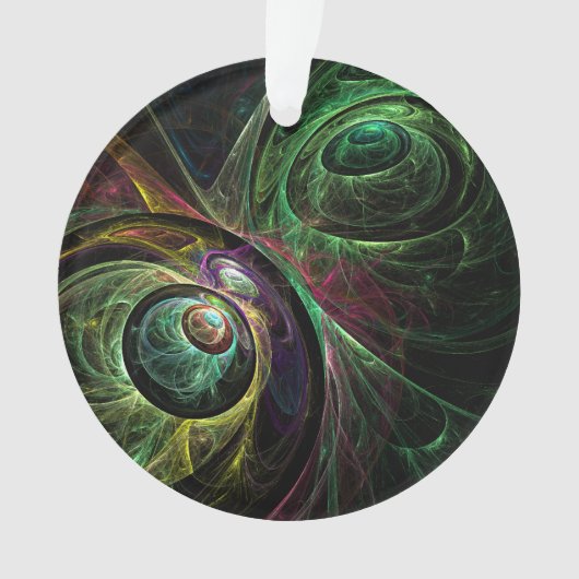 Abstracte Art Acrylcirkel ooglens Ornament (voorkant)