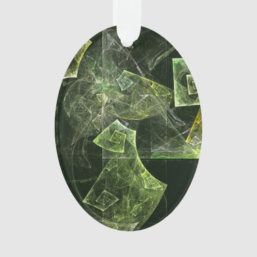 Abstracte Art Acrylovaal met twisted Balance Ornament (voorkant)