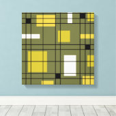 abstracte Art Avocado Green uit 1950 Canvas Afdruk (Insitu (Houten vloer))
