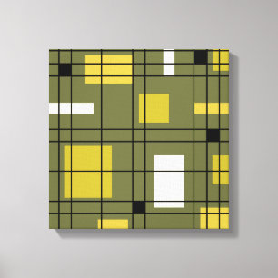 abstracte Art Avocado Green uit 1950 Canvas Afdruk