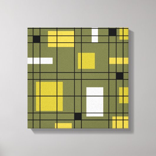 abstracte Art Avocado Green uit 1950 Canvas Afdruk (Voorkant)