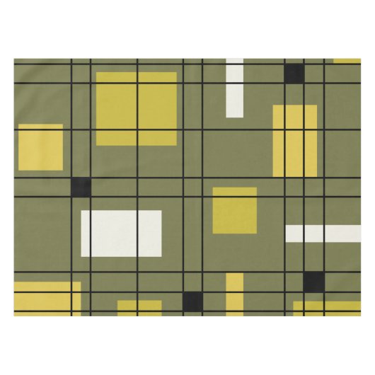 abstracte Art Avocado Green uit 1950 Tafelkleed (Voorkant (Horizontaal))