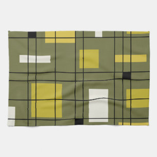abstracte Art Avocado Green uit 1950 Theedoek
