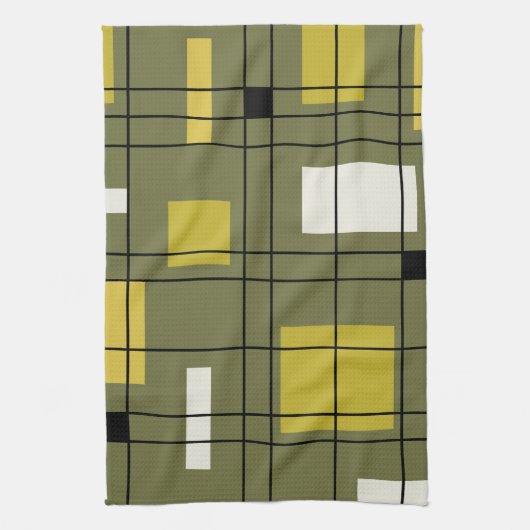 abstracte Art Avocado Green uit 1950 Theedoek (Verticaal)