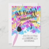 Abstracte Art Birthday Party Splash Kaart (Voorkant)