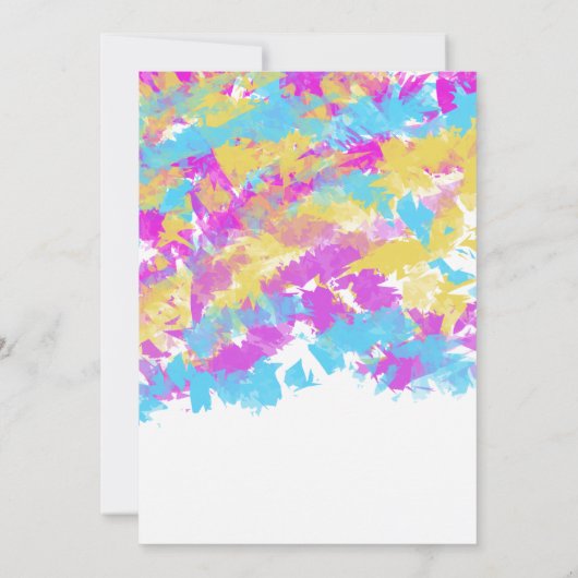Abstracte Art Birthday Party Splash Kaart (Achterkant)