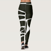 Abstracte Art Black en White Yoga-Leggings Leggings (Achterkant)