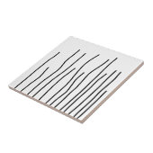 Abstracte Art Black op White Lines Minimalism Tegeltje (Zijkant)