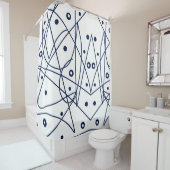 Abstracte Art Black White Lines Circles Minimalism Douchegordijn (In situ)