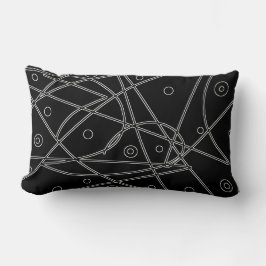 Abstracte Art Black White Lines Circles Minimalism Kussen