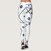 Abstracte Art Black White Lines Circles Minimalism Leggings (Achterkant)