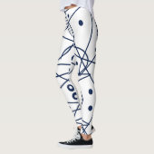 Abstracte Art Black White Lines Circles Minimalism Leggings (Links)