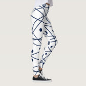 Abstracte Art Black White Lines Circles Minimalism Leggings (Rechts)