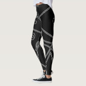 Abstracte Art Black White Lines Circles Minimalism Leggings (Links)