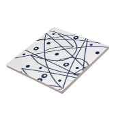 Abstracte Art Black White Lines Circles Minimalism Tegeltje (Zijkant)