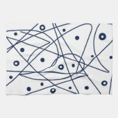 Abstracte Art Black White Lines Circles Minimalism Theedoek (Horizontaal)