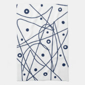 Abstracte Art Black White Lines Circles Minimalism Theedoek (Verticaal)