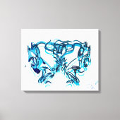 Abstracte Art Blauw en Blauwgroen Canvas Afdruk (Voorkant)